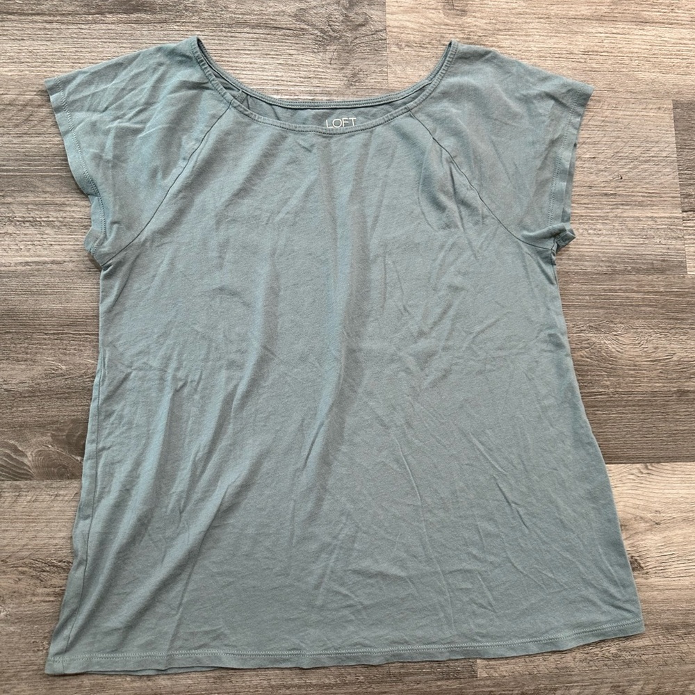 LOFT Outlet Women's Dusty Blue Crewneck T-shirt